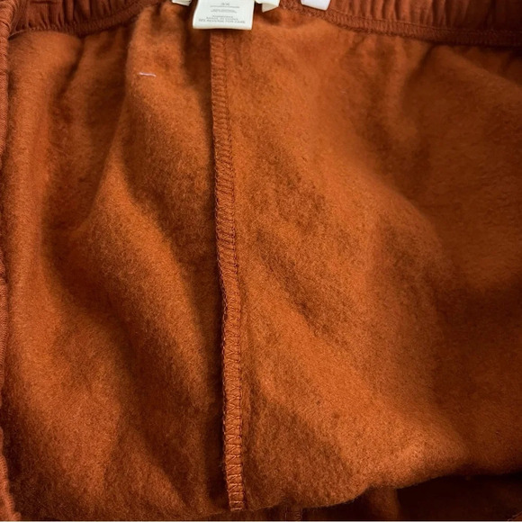 Fleece Lined Shorts Plus Size 3XL Burnt Orange Side Pockets Elastic Waist - Picture 2 of 5